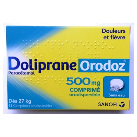 Dolipraneorodoz 500 mg, 12 comprimés orodispersibles