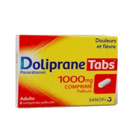 Dolipranetabs 1000 mg, 8 comprimés pelliculés