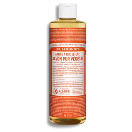 Dr Bronner's Savon Pur Végétal 18 en 1 Arbre à Thé 473 ml