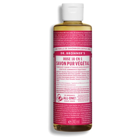 Dr Bronner's Savon Pur Végétal 18 en 1 Rose, 473 ml