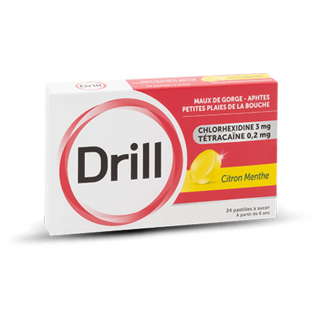 Drill Citron Menthe, 24 Pastilles à Sucer