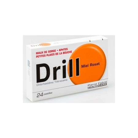 Drill Miel Rosat, 24 pastilles à sucer
