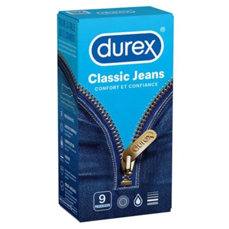 Durex préservatifs classic jeans x9