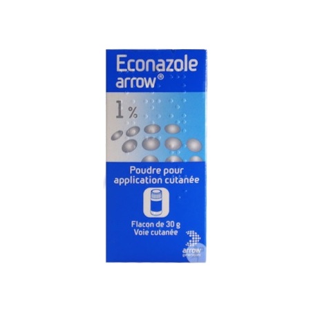 Econazole arrow 1% poudre pour application cutanée, 30g