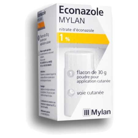 Econazole mylan 1 %, 30 g de poudre pour application cutanée