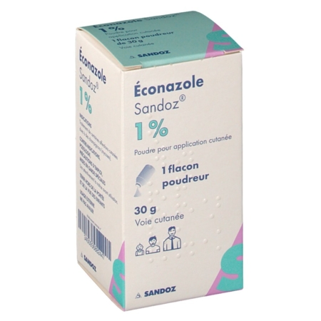 Econazole sandoz 1% poudre pr applicat cutanee 30g