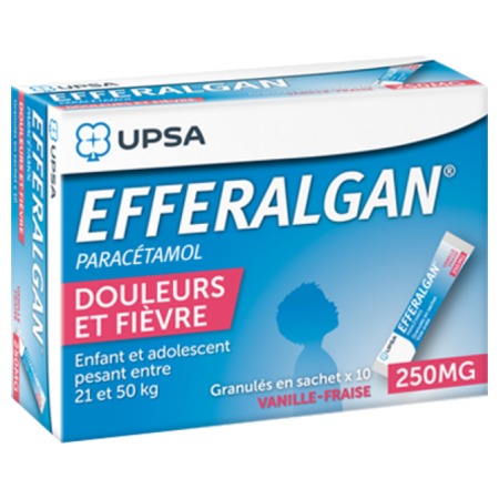 Efferalgan vanille fraise 250 mg, granulés en sachet