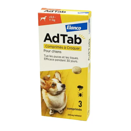 Elanco Adtab Chien 225 mg 5.5-11 kg, 3 Comprimés
