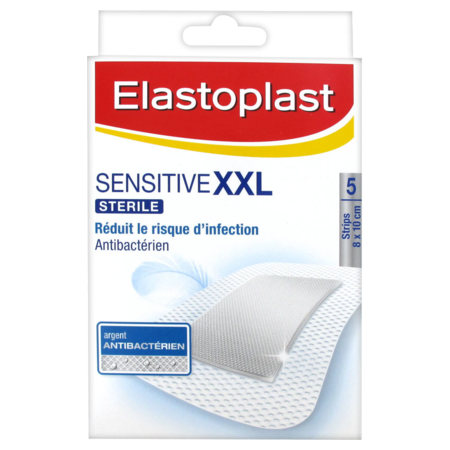 Elastoplast peaux sensibles xxl 5 strips de 8 x 10 cm