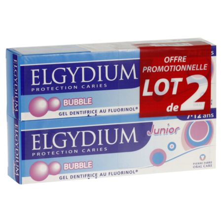 Elgydium junior bubble dentifrice, 2 x 50 ml