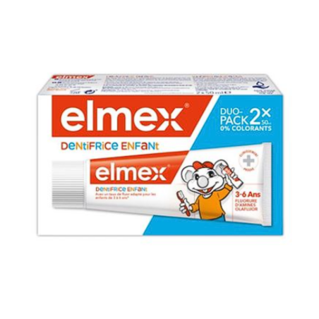 Elmex Dentifrice Anti-Carie 3-6 ans, Lot de 2 Tubes de 50 ml