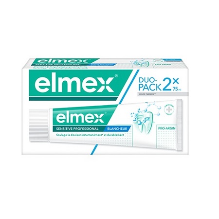 Elmex Dentifrice Sensitive Professional Blancheur, lot de 2 x 75 ml