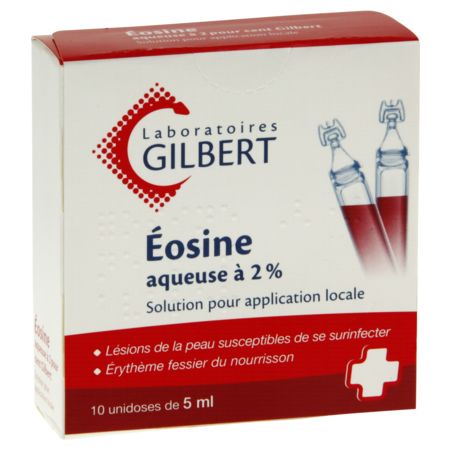 Eosine aqueuse a 2 % gilbert, 10 x 5 ml de solution pour application