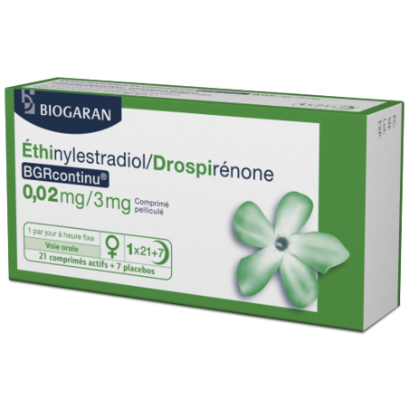 ETHINYLESTRADIOL/DROSPIRENONE BIOGARAN 0,02 mg/3 mg : prix, notice ...