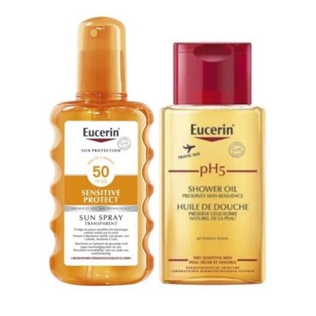 Eucerin Sun Spray Sensitive Protect et PH5 Huile de douche