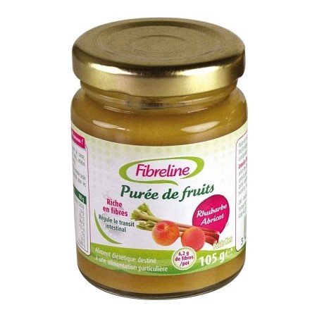 Fibreline puree fruits rhubarbe abricot, 105 g