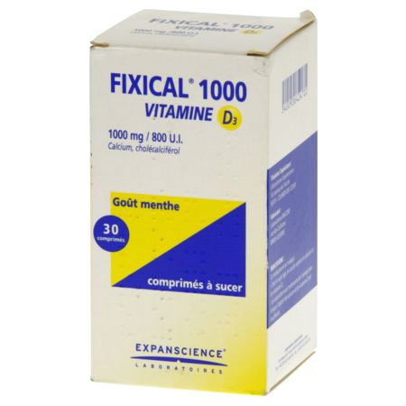 Fixical vitamine d3 1000 mg/800 ui, 30 comprimés à sucer