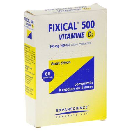 Fixical vitamine d3 500 mg/400 ui, 60 comprimés à croquer ou à sucer