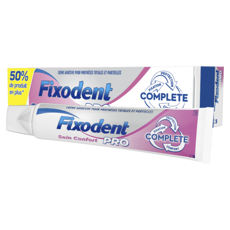 Fixodent Pro Complete Soin Confort Crème Adhésive Pour Prothèse Dentaires 70,5g