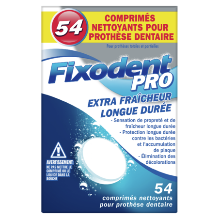 Fixodent nettoyant fixodent pro fraîcheur longue durée - 54 comprimés