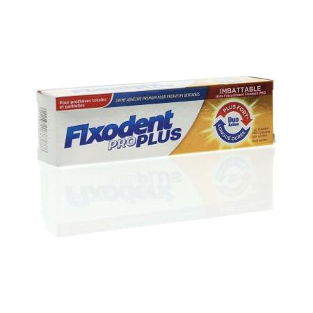 Fixodent pro plus duo action - crème adhésive premium extra forte et longue durée pour prothèse dentaire totale et/ou partielle - t/40g