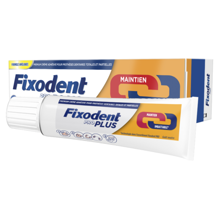 Fixodent Pro Plus La meilleure fixation Crème Adhésive pour Prothèses Dentaires 40g  