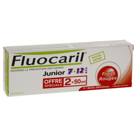 Fluocaril junior gel dentifrice 7/12ans frais x2