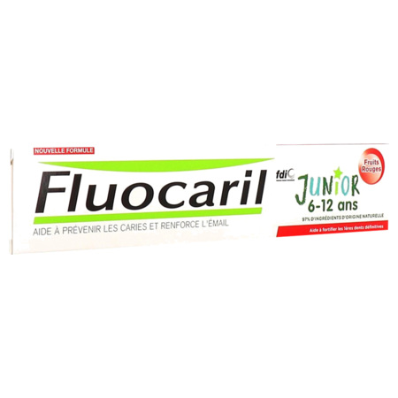 Fluocaril Junior Gel Dentifrice Fruit Rouge 6-12 Ans, Tube de 75 ml