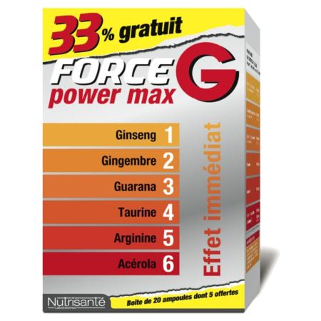 Force g power max solution buvable, 20 ampoules