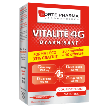 Vitalite 4g dynamisant, 20+10 ampoules buvables