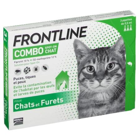 Frontline combo chat anti-puces et tiques - 3 pipettes