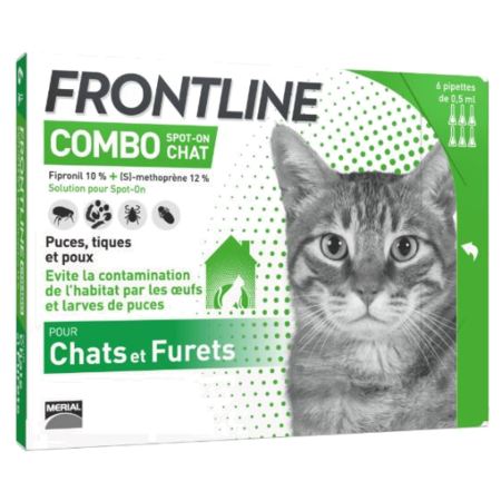 Frontline combo chat anti-puces et tiques - 6 pipettes