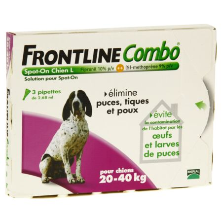 Frontline combo chien l anti-puces et tiques - 3 pipettes