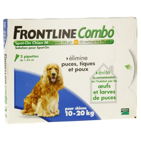 Frontline combo chien m anti-puces et tiques - 3 pipettes