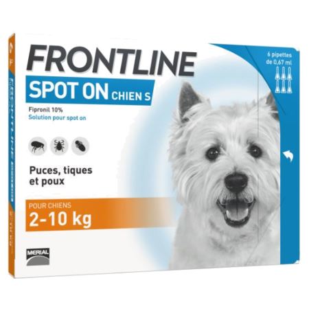 Frontline spot-on chiens de 2-10 kg - 6 pipettes