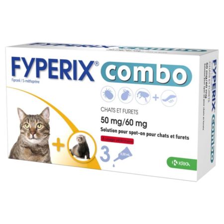 Fyperix Combo KRKA 50/60 mg Spot-on-chat 3 pipettes