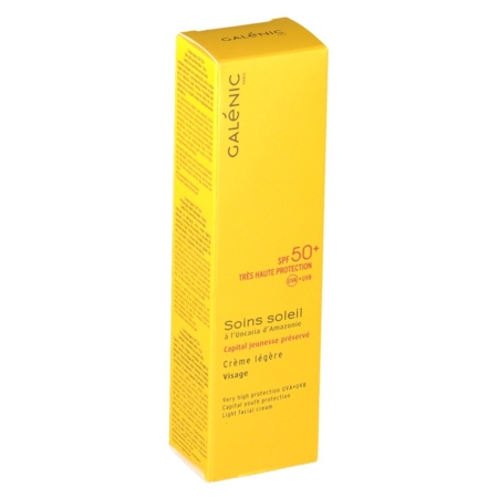 Galénic crème légère spf50+ visage - peaux claires ou sensibles - tube 40 ml
