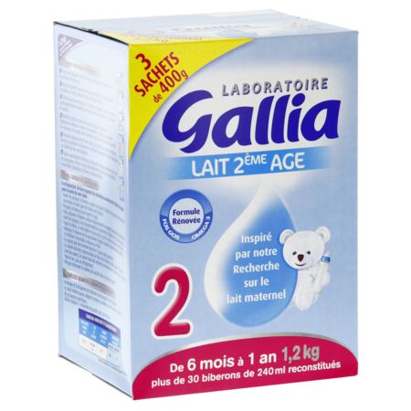 Gallia 2 poudre sachet, 3 x 400 g