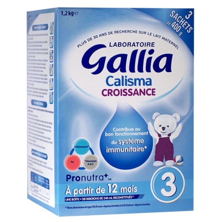 Gallia calisma croissance lait 3ème age, 1,2kg
