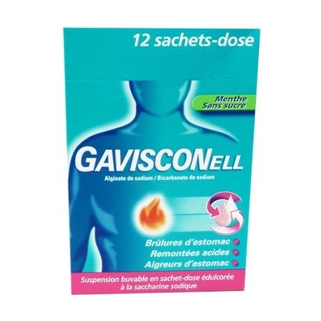 Gavisconell menthe sans sucre, 12 sachets