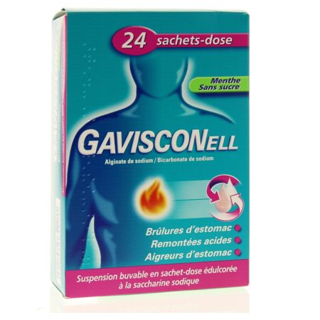 Gavisconell menthe sans sucre, 24 sachets