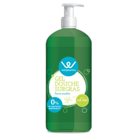 Gel douche surgras wellpharma 1L - Parfum Thé vert