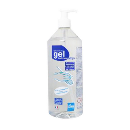 Gel Hydroalcoolique sans Parfum, Flacon-Pompe de 1 L