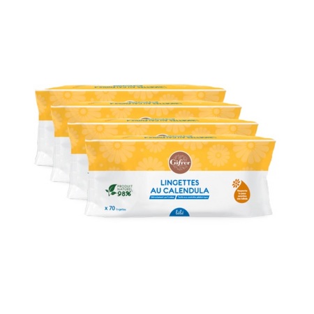 Gifrer Lingettes au Calendula, lot de 4