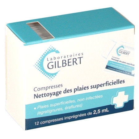 Gilbert etui de 12 compresses pour plaies superficielles 2,5ml