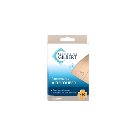 Gilbert pansements a decouper x10 - taille 10 x 6 cm