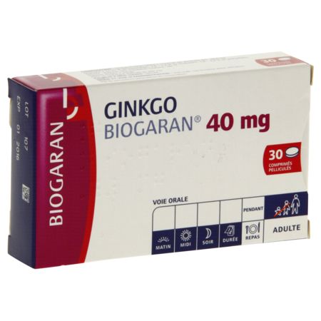 Ginkgo biogaran 40 mg, 30 comprimés pelliculés