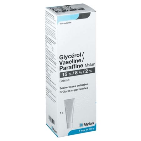 Glycerol/vaseline/paraffine arrow 15 %/8 %/2 %, 250 g de crème
