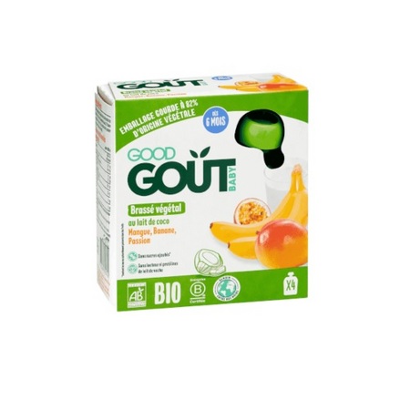 Good Goût Brassés au lait de coco Mangue Banane Passion, 4 gourdes