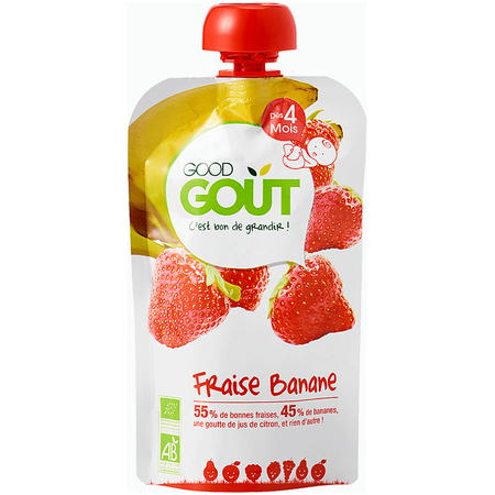 Good Goût Fraise Banane Purée de Fruits Bio dès 4 mois, 120 g